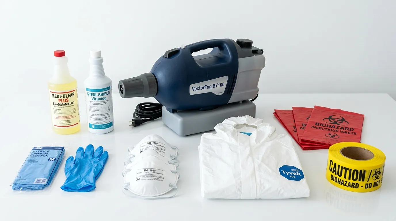 Professional biohazard remediation crew working in Brookshire