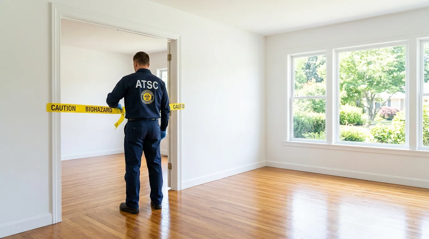 Certified biohazard cleanup crew performing Crime Scene Cleanup in Brookshire